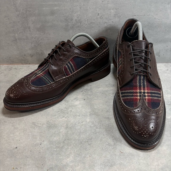 Brooks Brothers Other - NEW Brooks Brothers Wingtip Brogue Oxford Shoes Mens 12.5 D Brown Leather Plaid